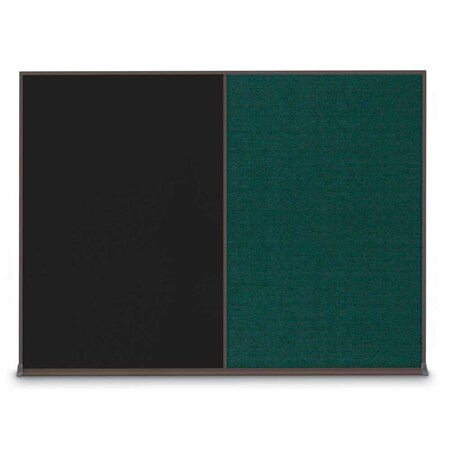 United Visual Products Double Door Radius Corkboard, 60"X36", B UV8004-BRONZE-APRICOT